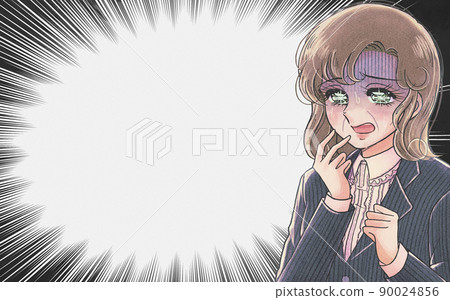Shojo manga illustration The voice of the heart A woman who is frightened by eye-catching and aging Shojo manga illustration The voice of the heart A woman who is frightened by eye-catching and aging 90024856