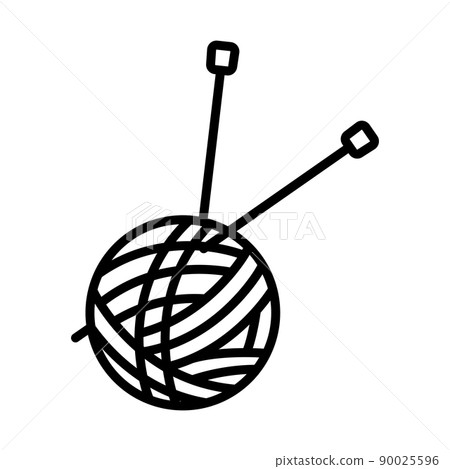 Yarn Ball With Knitting Needles Icon Yarn Ball With Knitting Needles Icon 90025596