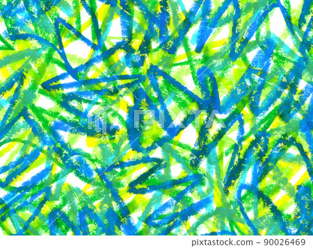 用蠟筆自由繪製的藍綠塗鴉藝術 90026469