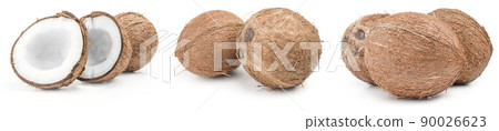 Collection of coconut isolated on a white background cutout 90026623