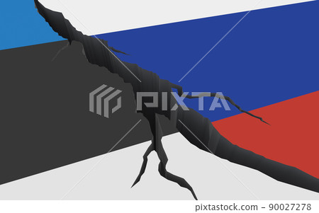 Conflict between Russia and Estonia. 3d render. Conflict between Russia and Estonia. 3d render. 90027278