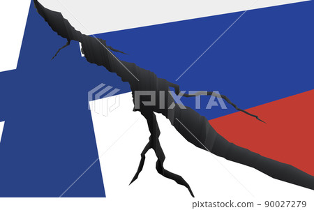 Conflict between Russia and Finland. 3d render. Conflict between Russia and Finland. 3d render. 90027279