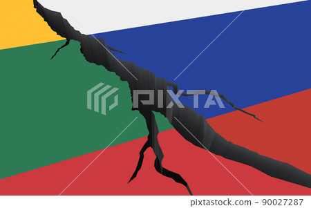 Conflict between Russia and Lithuania. 3d render. Conflict between Russia and Lithuania. 3d render. 90027287