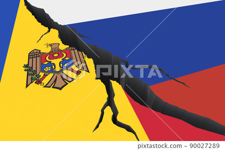 Conflict between Russia and Moldova. 3d render. Conflict between Russia and Moldova. 3d render. 90027289