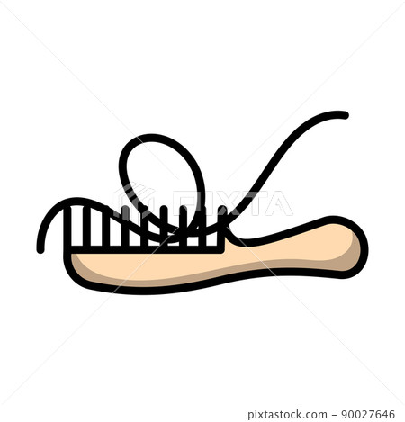 Hair In Comb Icon 90027646