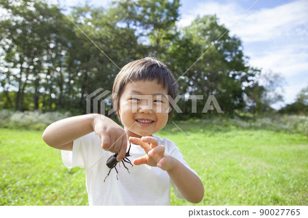 Children collecting insects 90027765