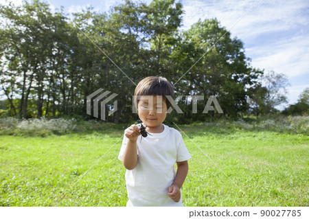 Children collecting insects Children collecting insects 90027785