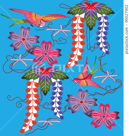 Bingata /燕子圖案(藍色背景) Bingata /燕子圖案(藍色背景) 90027902