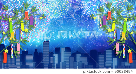 Tanabata cityscape background material 90028494