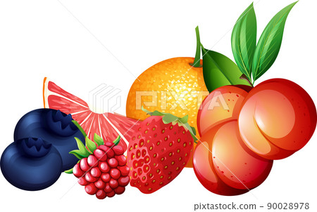 Set of citrus fruits on white background 90028978