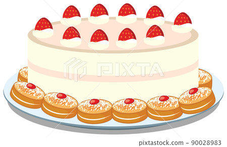 Strawberry cake with cookies Strawberry cake with cookies 90028983