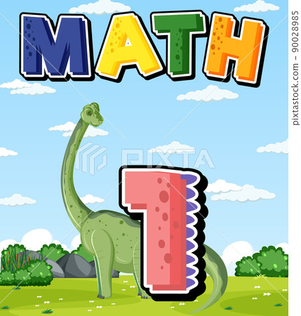 A dinosaur with number one cartoon A dinosaur with number one cartoon 90028985