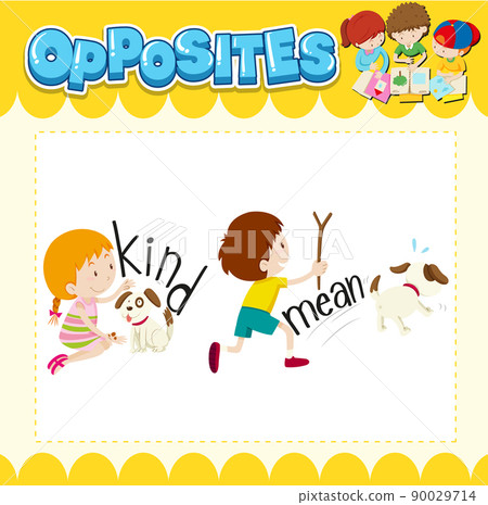 Opposite words for kind and mean 90029714