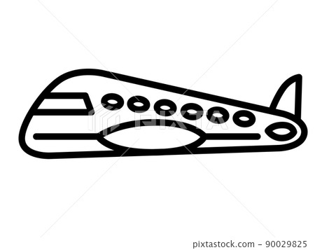 簡單的飛機線描圖標 簡單的飛機線描圖標 90029825