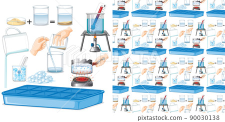 Seamless background with science experiment 90030138