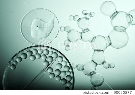 Abstract cosmetic laboratory. Chemical laboratory research. Cosmetic Essence Molecule Bubble 90030877