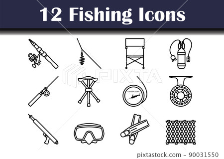 Fishing Icon Set Fishing Icon Set 90031550