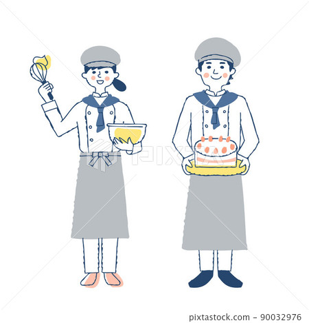 Men and women of a pastry shop 90032976