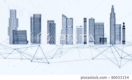 Image of smart city and digital society 5G technology background Image of smart city and digital society 5G technology background 90033154