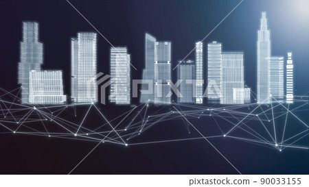 Image of smart city and digital society 5G technology background Image of smart city and digital society 5G technology background 90033155