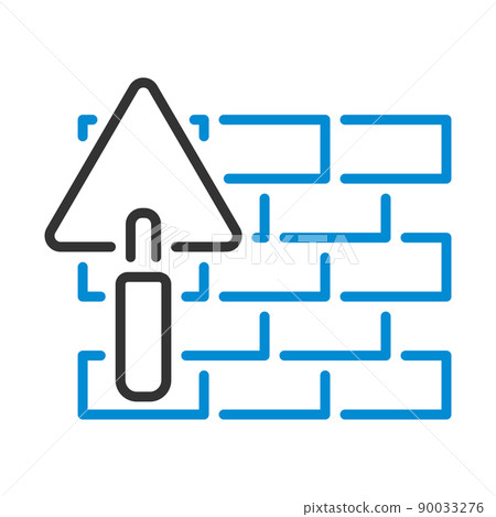 Icon Of Brick Wall With Trowel Icon Of Brick Wall With Trowel 90033276