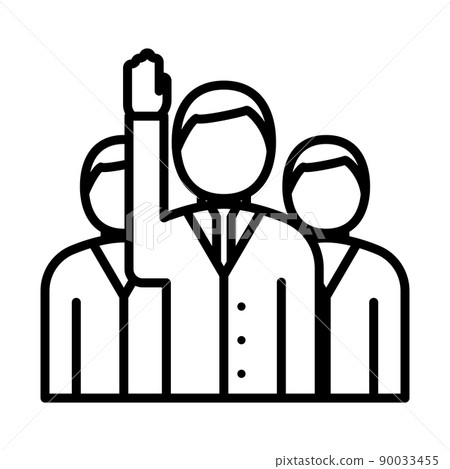 Voting Man With Men Behind Icon Voting Man With Men Behind Icon 90033455