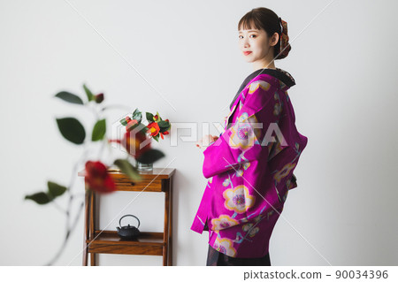 Kimono Tsumugi Meisen Antique Haori Kimono Tsumugi Meisen Antique Haori 90034396