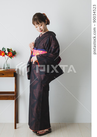 Oshima Tsumugi pattern half-collar 90034523