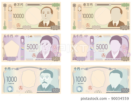 新紙幣 10,000 日元、5,000 日元、1,000 日元套裝 新紙幣 10,000 日元、5,000 日元、1,000 日元套裝 90034559