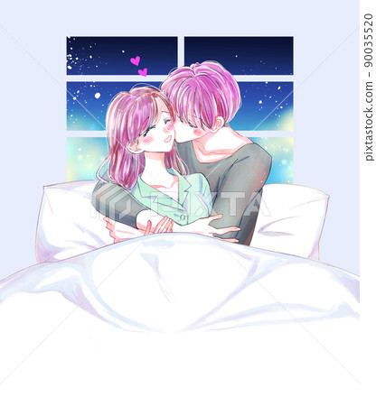 穿著睡衣調情的男女 穿著睡衣調情的男女 90035520