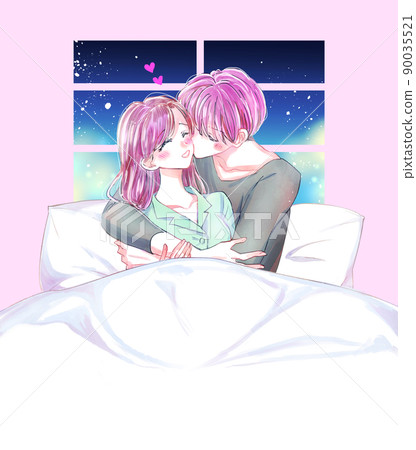 穿著睡衣調情的男女 90035521