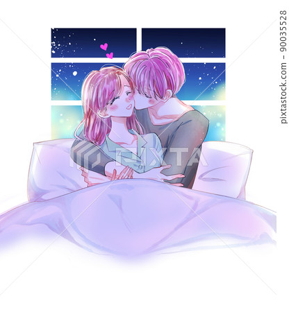 穿著睡衣調情的男女 90035528