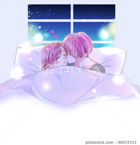 Men and women flirting in bed 90035531