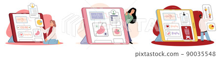 Online medical services mobile application, consultation and prescription medicine, diagnostics metaphor, e-health Online medical services mobile application, consultation and prescription medicine, diagnostics metaphor, e-health 90035548