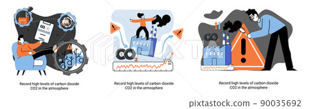 Carbon footprint and its consequences. Causes of climate change on planet. Ecological problems metaphor Carbon footprint and its consequences. Causes of climate change on planet. Ecological problems metaphor 90035692