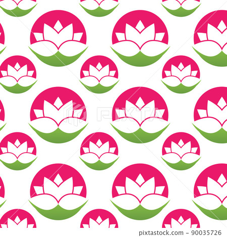 Pattern leaf green flower Wallpaper background 90035726
