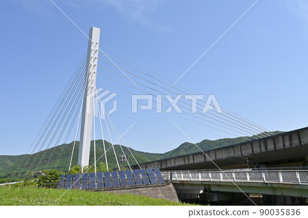 長良川上的浮橋(岐阜縣岐阜市) 長良川上的浮橋(岐阜縣岐阜市) 90035836