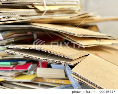 Folded and stacked cardboard Folded and stacked cardboard 90036137