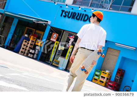 Fashionable skater portrait street fashion 90036679