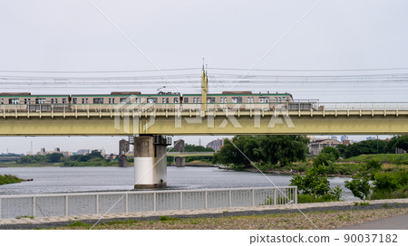 Train crossing the Tama River Train crossing the Tama River 90037182