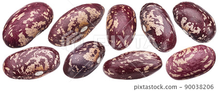 Red speckled beans isolated on white background 90038206