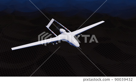 UAV drone unmanned aerial vehicle unmanned aerial vehicle CG 3D illustration 90039432