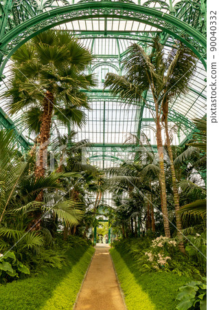 Belgium, Brussels, Royal greenhouses of Laeken, royal castle of Laeken Belgium, Brussels, Royal greenhouses of Laeken, royal castle of Laeken 90040332