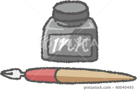 Ink bottle and pen (spoon pen) Ink bottle and pen (spoon pen) 90040493