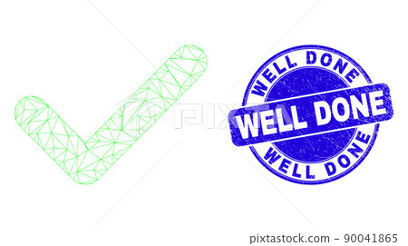 Blue Distress Well Done Seal and Web Mesh Yes Tick 90041865