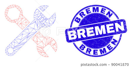 Blue Grunge Bremen Stamp Seal and Web Carcass Wrenches 90041870