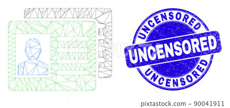 Blue Scratched Uncensored Stamp Seal and Web Mesh User Id Cards Blue Scratched Uncensored Stamp Seal and Web Mesh User Id Cards 90041911