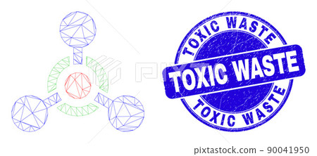 Blue Distress Toxic Waste Stamp and Web Carcass... - Stock Illustration ...