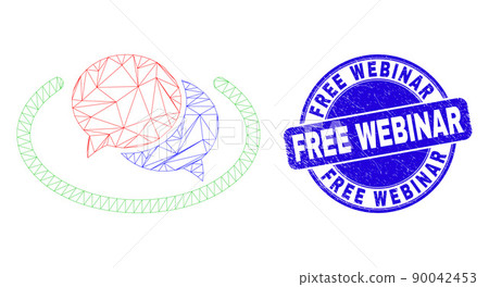 Blue Scratched Free Webinar Stamp and Web Mesh Social Network Messages Blue Scratched Free Webinar Stamp and Web Mesh Social Network Messages 90042453