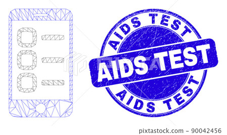 Blue Scratched AIDS Test Stamp and Web Mesh Smartphone Tasks Blue Scratched AIDS Test Stamp and Web Mesh Smartphone Tasks 90042456